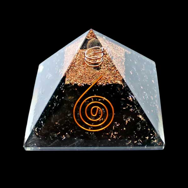Copper and tourmaline orgone pyramid